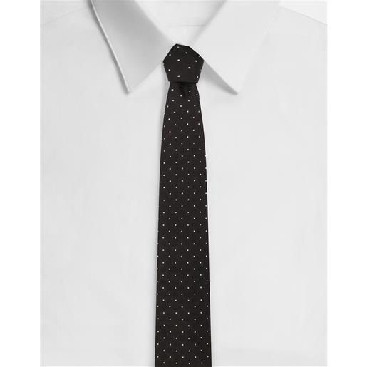 Dolce & Gabbana cravatta in seta jacquard micro pois