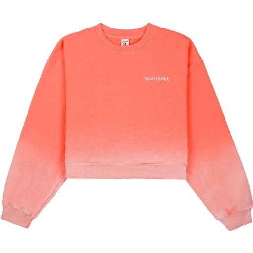 Sporty & Rich felpa dip dye con ricamo - rosa