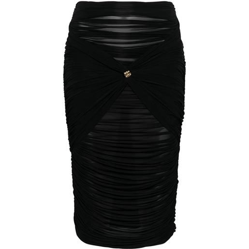 Elisabetta Franchi gonna midi drappeggiata - nero