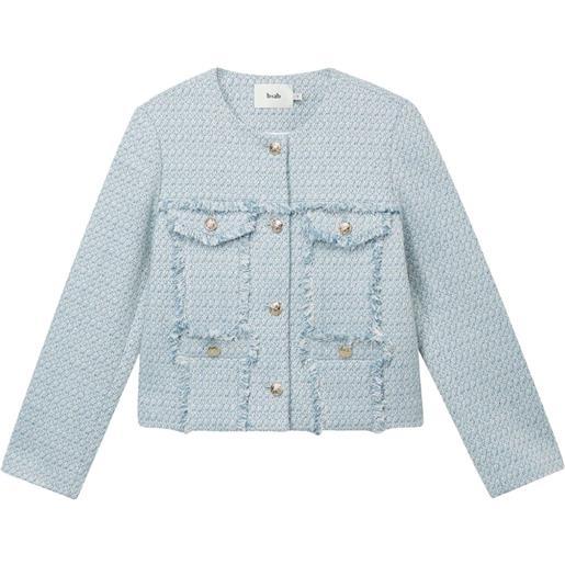 b+ab giacca girocollo in tweed - blu