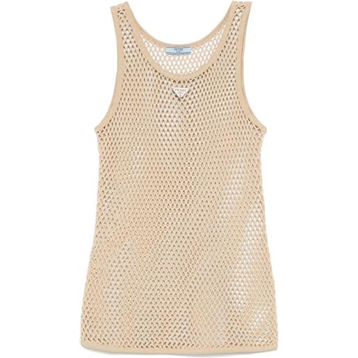 Prada top in maglia traforata - toni neutri