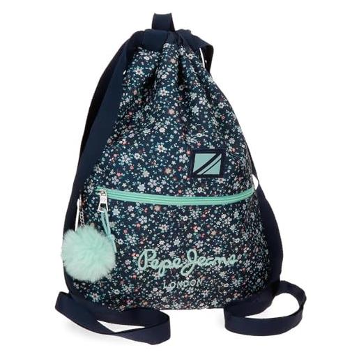 Pepe Jeans alenka zaino sacco blu 35 x 46 cm poliestere by joumma bags by joumma bags, blu, zaino sacco