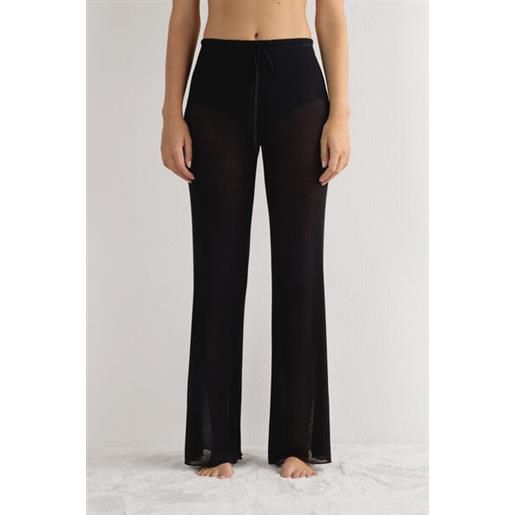 Intimissimi pantaloni lunghi a palazzo in ultranatural with cashmere nero