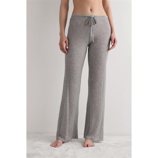 Intimissimi pantaloni lunghi a palazzo in ultranatural with cashmere grigio