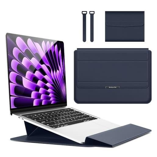 Hinnwer 15 15,6 16,1 pollici custodie per pc portatile borsa con funzione stand per mac. Book air 13 m3/m2/m1 a3113 a2681 a2337, mac. Book pro 14 m4/m4 pro/m4 max a3112 a3401 a3185 a2992 a2918 a2779 blu