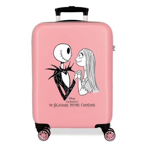 Disney joumma Disney nightmare valigia da cabina rosa, 38 x 55 x 20 cm, rigida 2 kg, chiusura a combinazione laterale, abs, 2 kg, 35 l, bagaglio a mano, rosa, taglia unica, valigia cabina