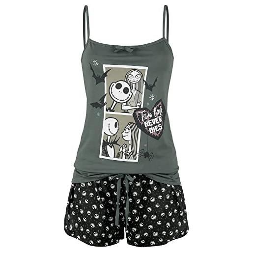 The Nightmare Before Christmas nightmare before christmas comic donna pigiama nero/grigio m 100% cotone