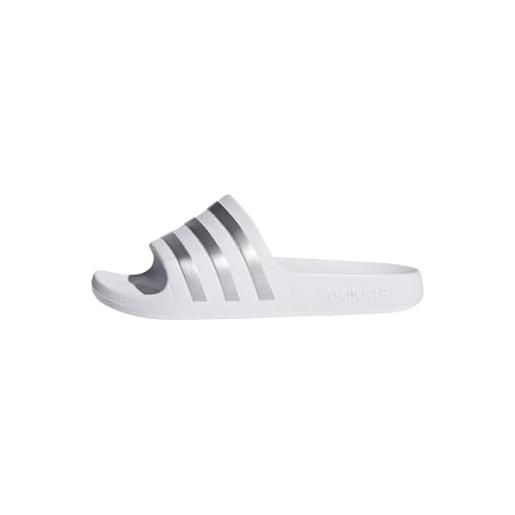 adidas adilette aqua slides kids, infradito unisex - bambini e ragazzi, cloud white / silver met / cloud white, 31 eu