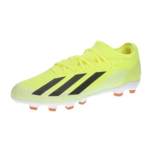 adidas x crazyfast league multi-ground boots, scarpe da calcio unisex-adulto, solar yellow/core black/cloud white, 43 eu