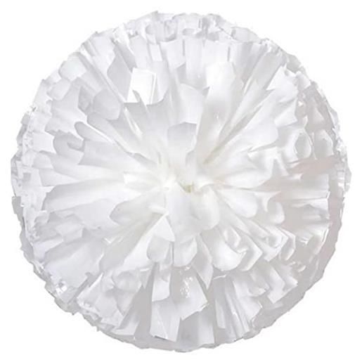 Hongyuangl 2 pezzi cheerleader pon pon danza sportiva cheer pon pon di plastica pon pon cheerleader per lo spirito della squadra sportiva tifo calcio calcio basket baseball tennis, (bianco)