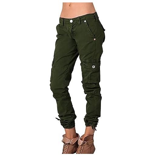 Nidddiv pantaloni capri da donna a vita bassa, con tasche cargo da donna, atletici, viaggi, casual, per attività all'aria aperta, da trekking, tinta unita, y2k, vintage, pantaloni funzionali, ag. , s