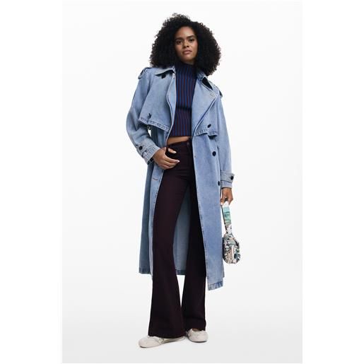 Desigual trench in denim con cintura