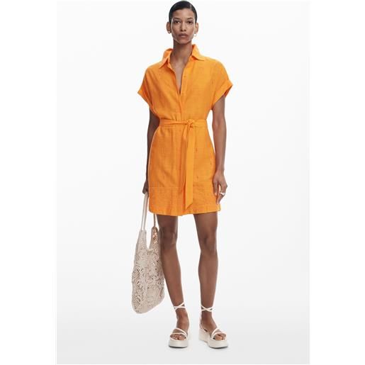 Desigual abito camicia con orlo traforato