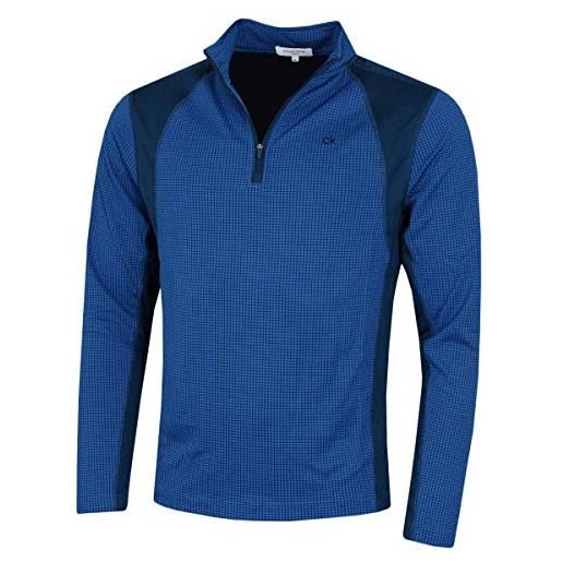 Calvin Klein baselayer a strato uomo 2025 micro grid- blu oceano/blu navy - s