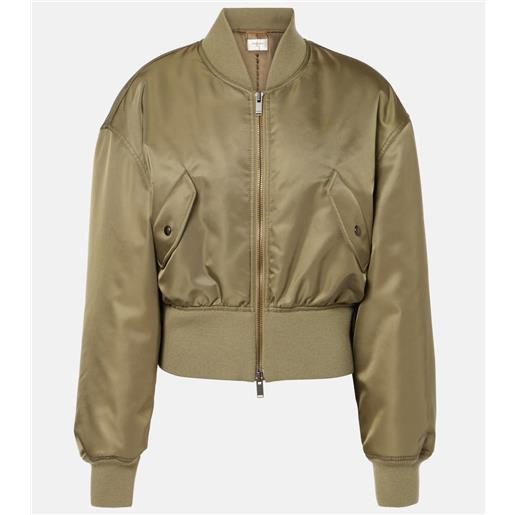 Saint Laurent bomber cropped in raso