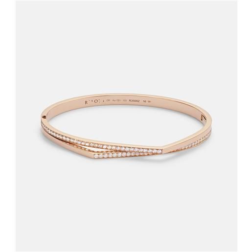 Repossi bracciale antifer in oro rosa 18kt con diamanti
