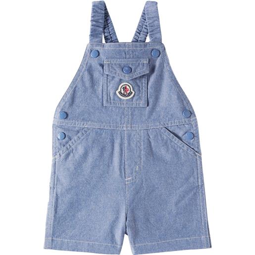 Moncler Enfant baby - salopette in chambray di cotone