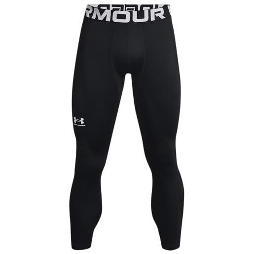 Under Armour ua cg armour leggings, leggings uomo termici ultra caldi, legging de sport con elasticità in 4 direzioni e tecnologia anti-odore, nero / bianco, lg