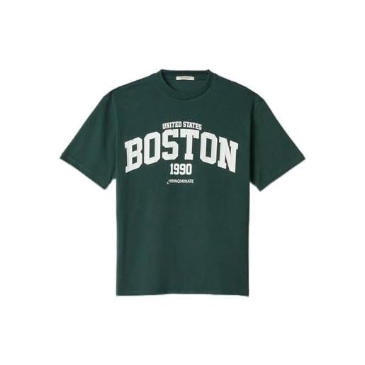 Hinnominate - t shirt maglietta in jersey, donna ragazza, 100% cotone, taglia s