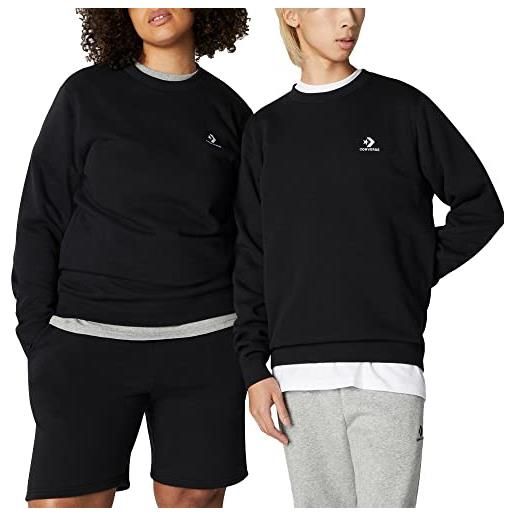 Converse felpa girocollo go-to embroidered star chevron nero taglia xs codice 10024510-a01