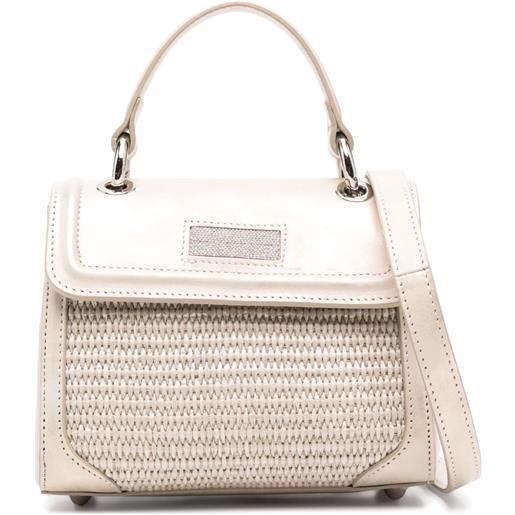 Peserico borsa tote mini in pelle - toni neutri