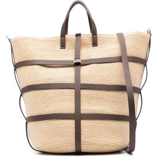 Peserico borsa tote intrecciata - toni neutri