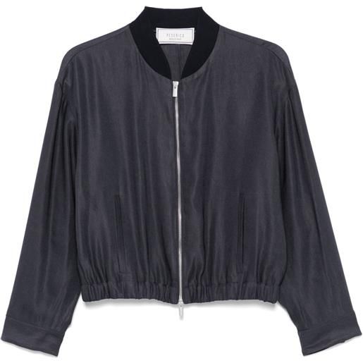 Peserico bomber in gabardine - blu