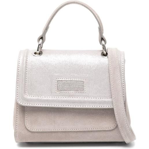 Peserico borsa tote mini in pelle - grigio
