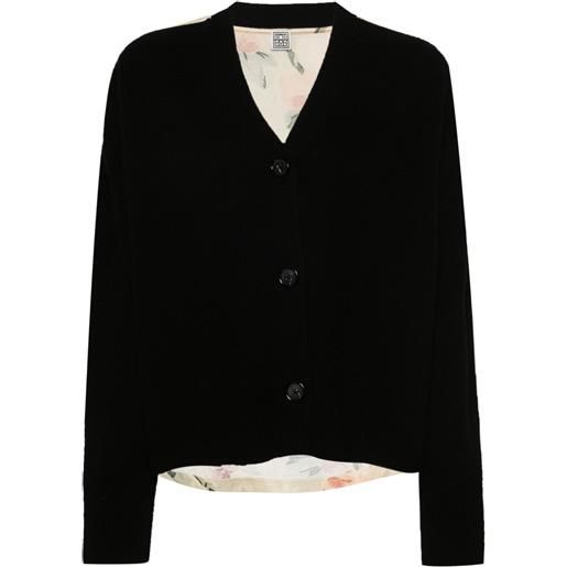 TOTEME cardigan rubino con inserti - nero