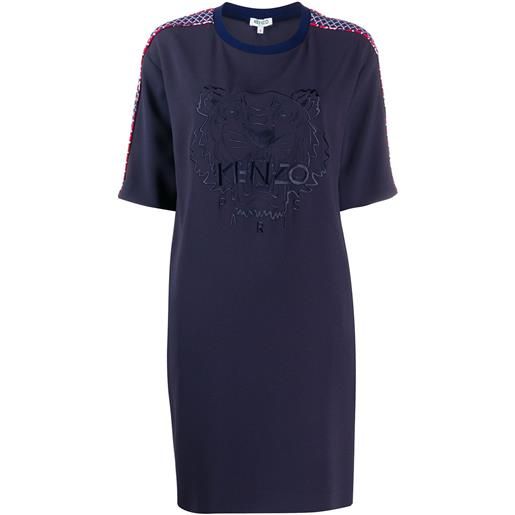 Kenzo abito con ricamo - blu