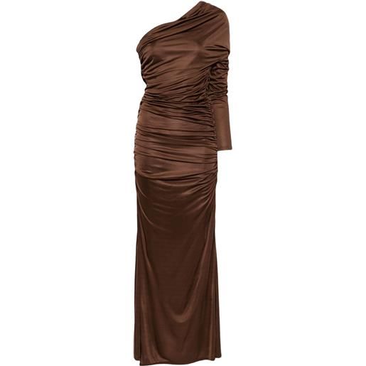 Atlein abito da sera con ruches - marrone
