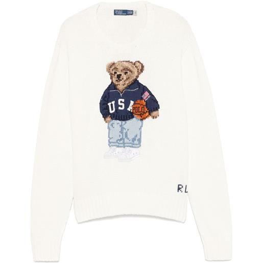 Polo Ralph Lauren maglione polo bear - bianco