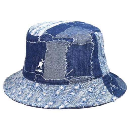 Kangol cappello da pescatore denim mashup donna/uomo - sole estivo di tessuto estate primavera/estate - l (58-59 cm) antracite