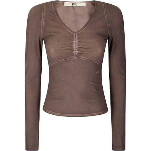 KNWLS top elasticizzato - marrone
