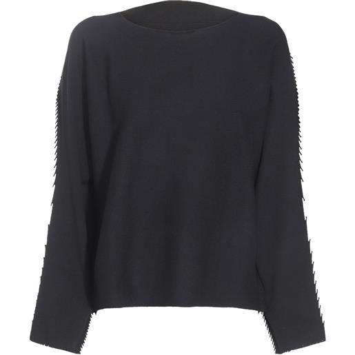 Issey Miyake maglione con frange - nero