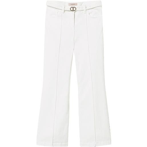 TWINSET pantaloni con cintura - bianco