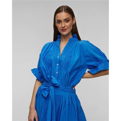 Juliet Dunn abito estivo con ricamo da donna Juliet Dunn poplin blouson in fuchsia with ric rac embroidery