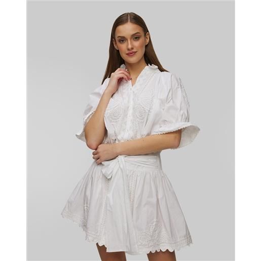 Juliet Dunn abito estivo con ricamo da donna Juliet Dunn poplin blouson in fuchsia with ric rac embroidery