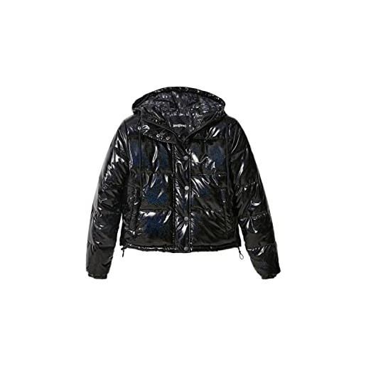Desigual padded_kirkenes, 2002 anthracite cappotto corto imbottito, black, l da donna