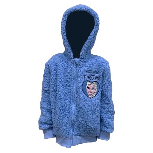 Disney sherpa con cappuccio bambina frozen elsa felpa full zip e tasche (dy55l0722) (it, età, 5 anni, regular, lilla)