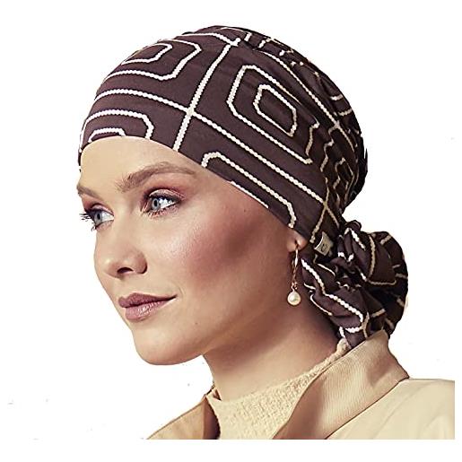 Christine headwear turbante in viscosa di bambù shakti fantasia perla grafica