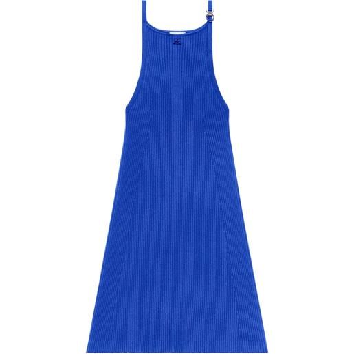 Courrèges abito corto con ricamo - blu