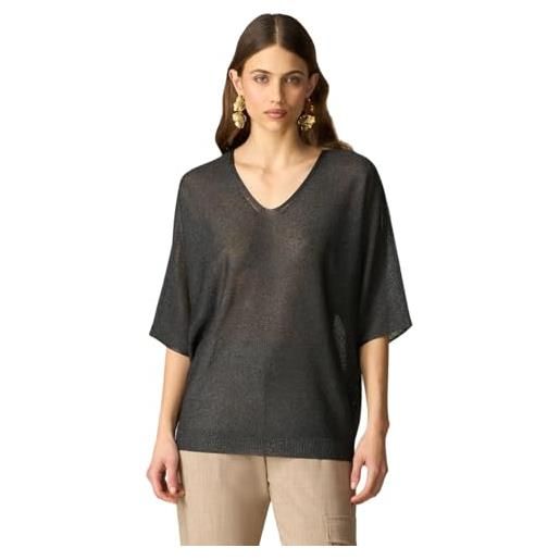 Oltre: maglia lurex a kimono nero. 01 stagione primavera estate 2024. 