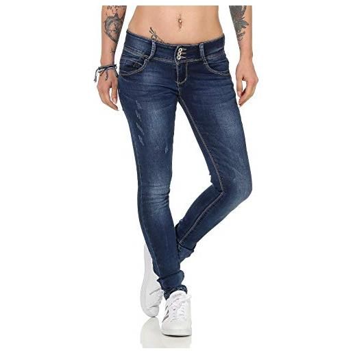 Hailys camila donna jeans blu m 75% cotone, 22% poliestere, 2% elasthane, 1% viscosa skinny