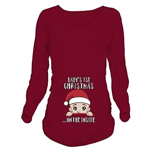Imaczi q. Kim donna maglietta premaman t-shirt divertente (x-large, stile 8-vino rosso)
