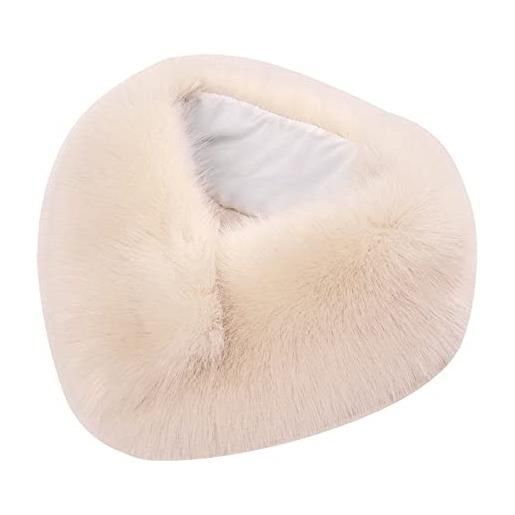 Asudaro sciarpa da donna con collo in pelliccia, collo in finta pelliccia di volpe, collo morbido e caldo, sciarpa invernale calda e spessa per abbinarsi con vestiti in cotone, maglione