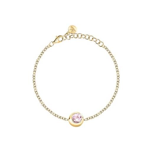 Morellato bracciale donna in argento 925‰ riciclato dorato con pietra colorata, collezione tesori eterni