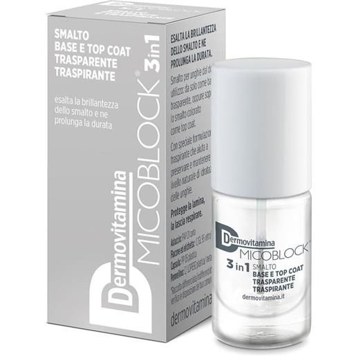 Pasquali Srl dermovitamina micoblock® 3 in 1 smalto base e top coat 5 ml