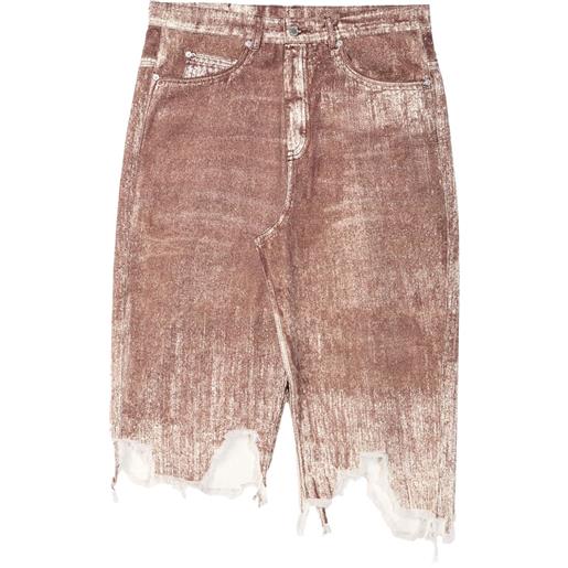 CamperLab gonna denim con effetto vissuto - rosso