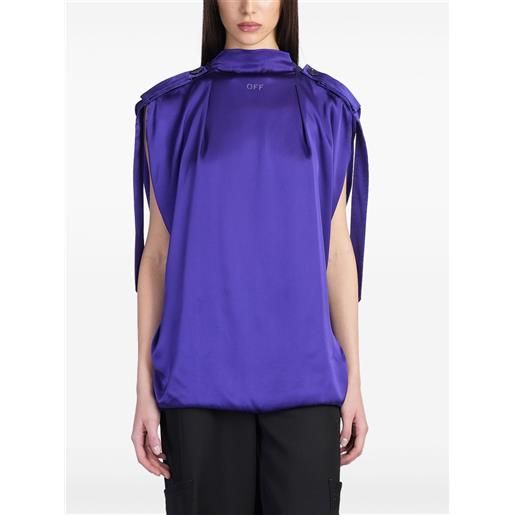 Off-White blusa con ricamo logo - viola
